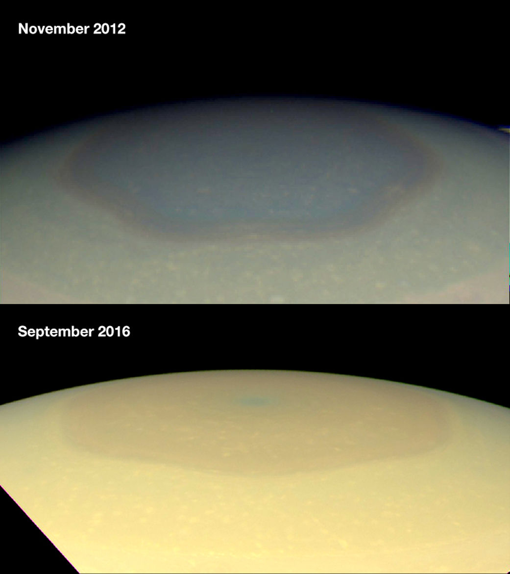Часть Сатурна поменяла цвет