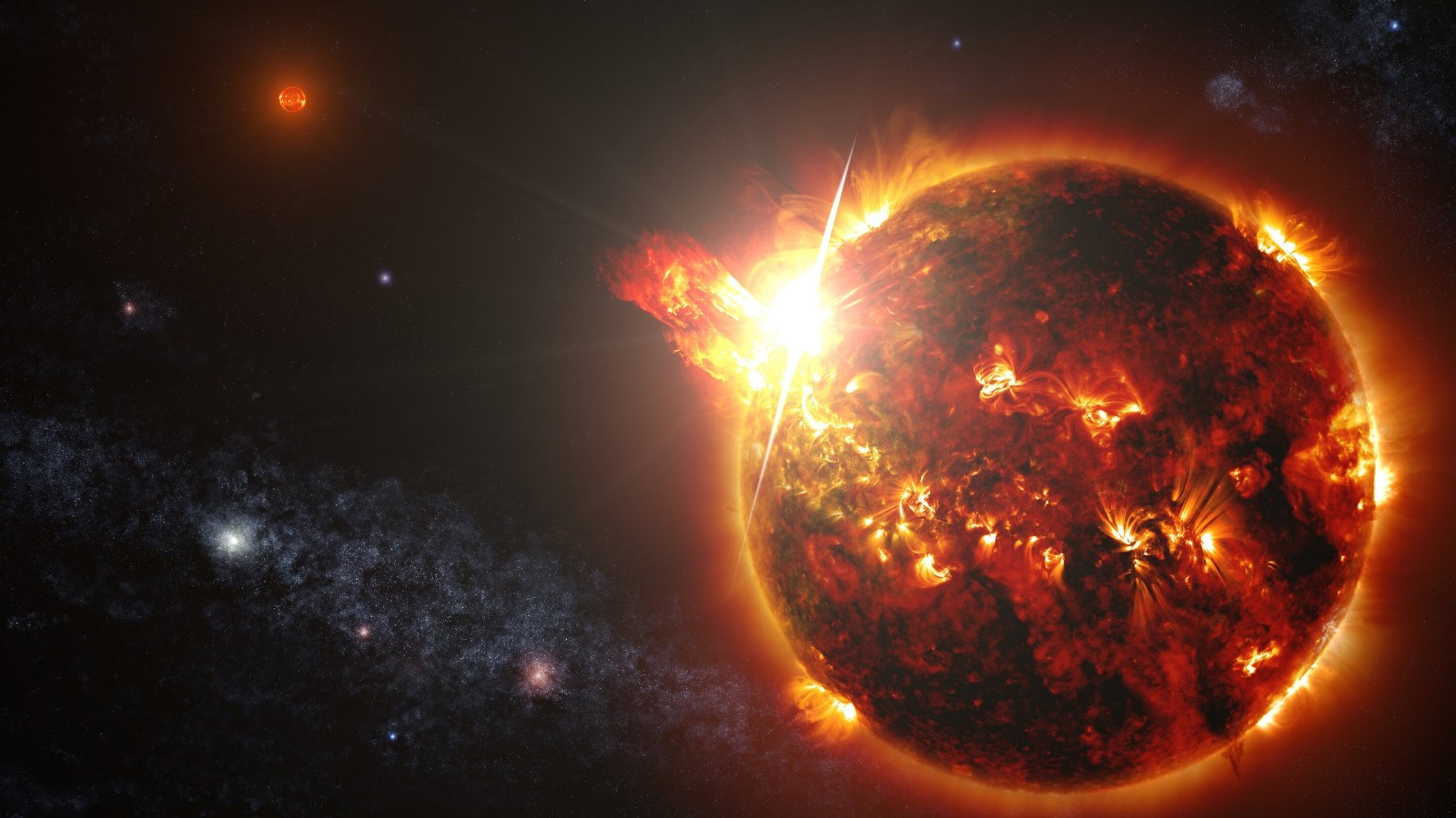 Мощные звездные вспышки могут не мешать жизни на экзопланетах, но облегчить её обнаружение