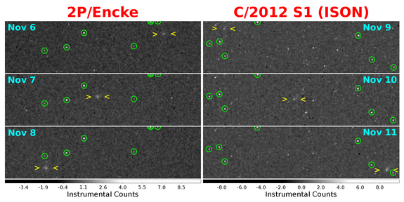Две кометы снятые с орбиты Меркурия