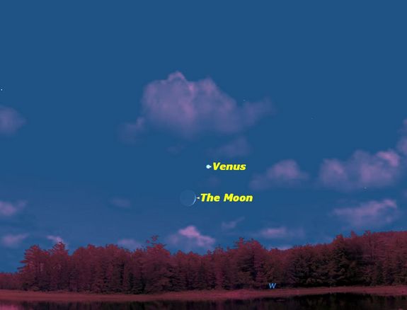 Венера и Луна светят в паре 9 августа