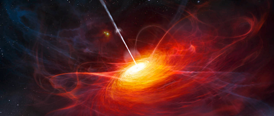 Обнаружен древний квазар с массивной черной дырой