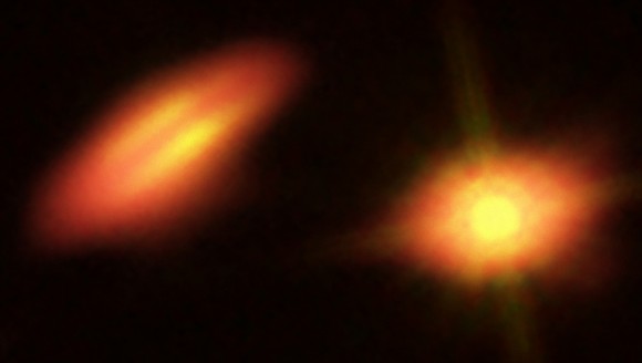 ALMA наблюдает за двойной звездной системой с необычными протопланетными дисками