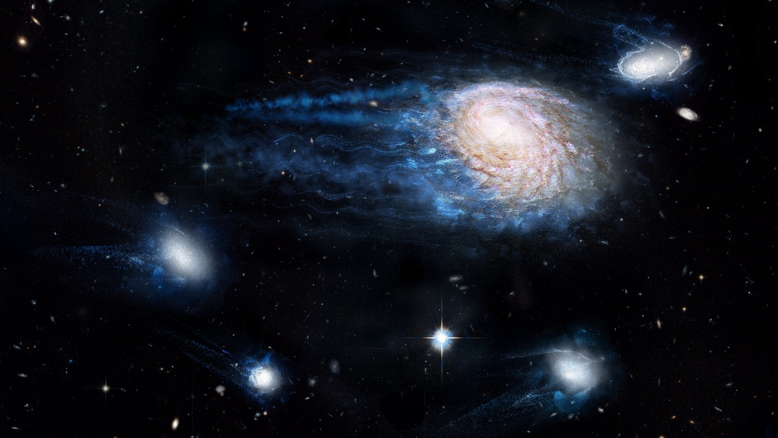 Большие галактики крадут звездообразующий газ у своих меньших соседей