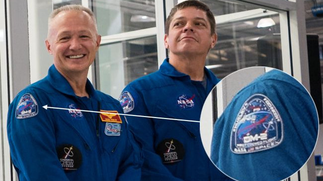 Нашивки астронавтов для летного испытания миссии Crew Dragon