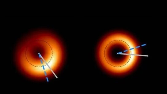 Гигантская черная дыра M87* сверкает