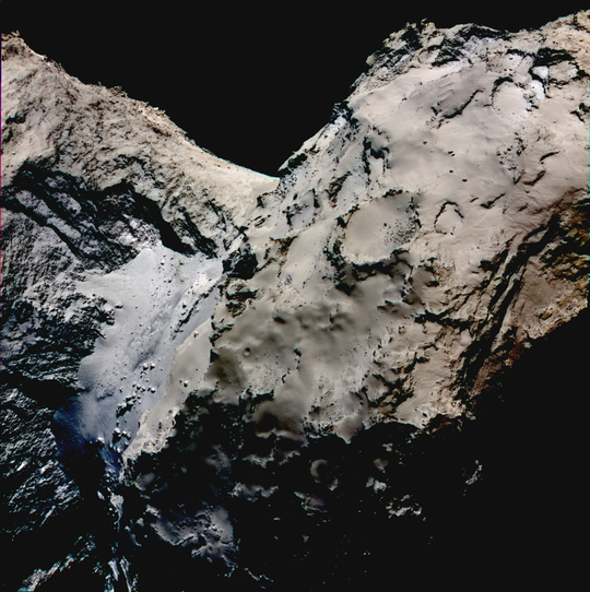 Rosetta обнаружила лёд на шее кометы Чурюмова-Герасименко