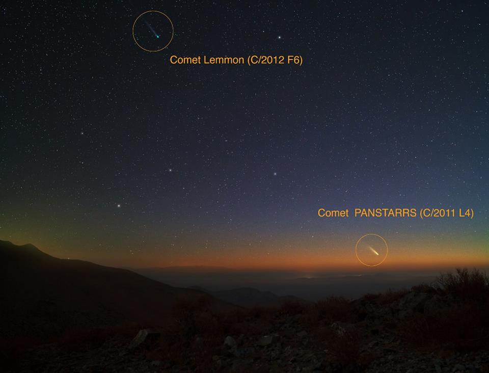 Фото: кометы Pan-STARRS и Lemmon