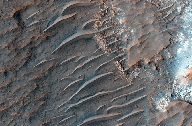 Модифицированная ветром поверхность Марса