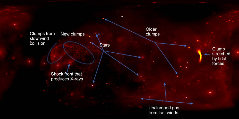 Чандра исследовала звезды Уолфа-Рейета в центре Млечного Пути