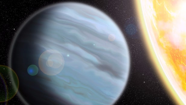 Найдена гигантская планета с малой массой