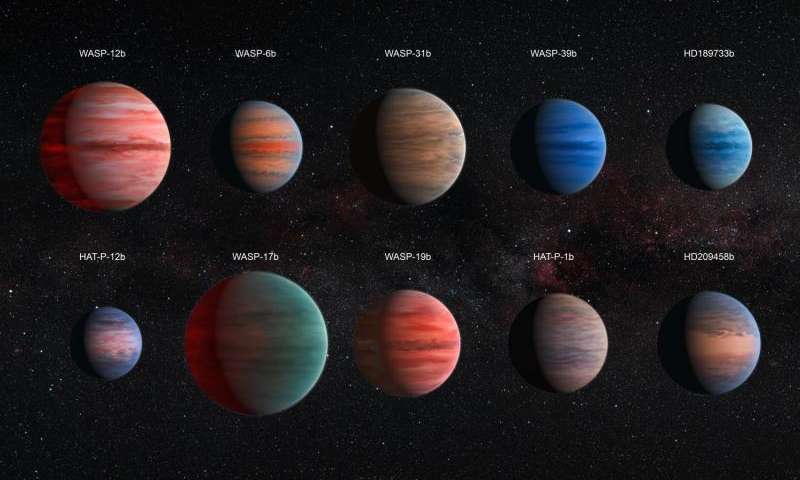 Hubble показывает разнообразие среди атмосфер экзопланет