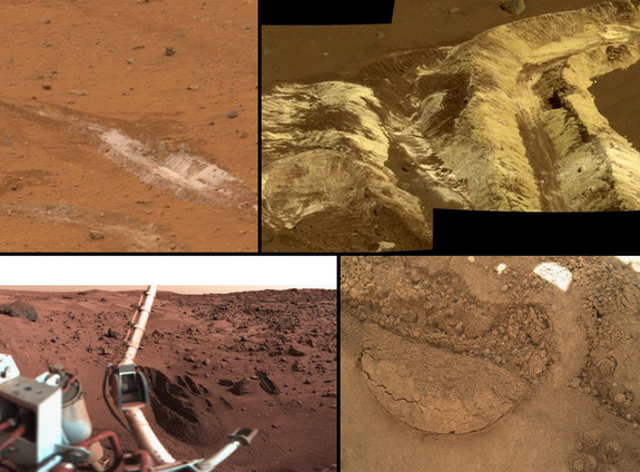 Марсианские кратеры от "Спирита" и "Курьозити"