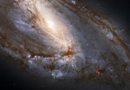 Искажённая красота галактики М66 от Хаббла