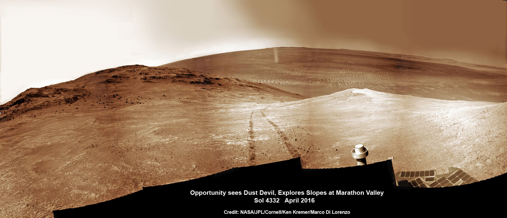 Оппортьюнити после пыльного вихря на Марсе