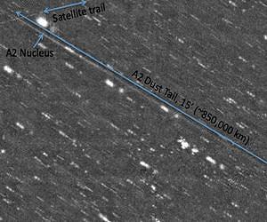 Астрономы сфотографировали хвостатый астероид P/2010 A2