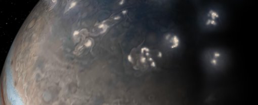 Juno стремится зарегистрировать 400 молний на Юпитере