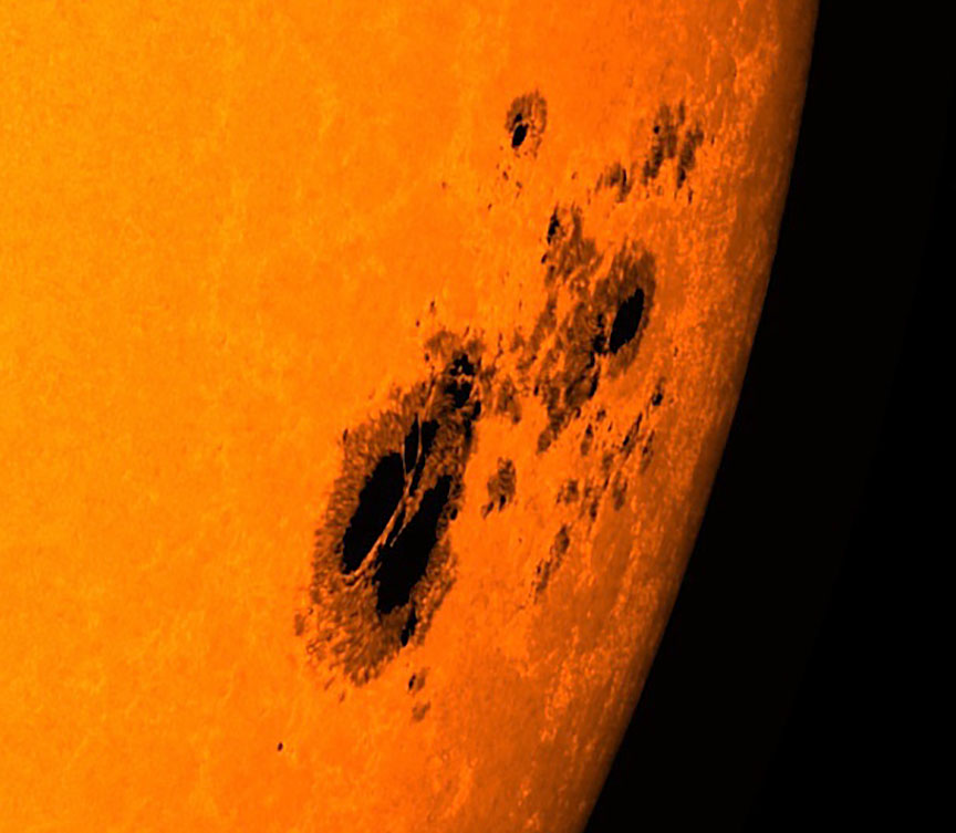 Фото активного региона на Солнце от 28 октября