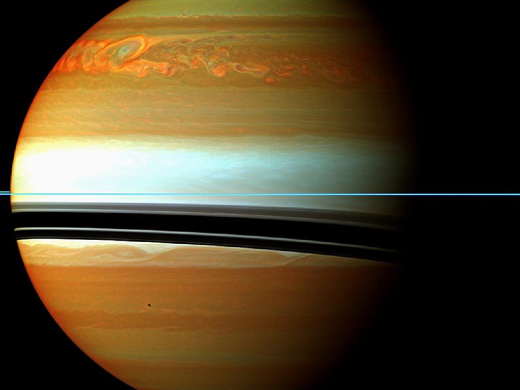 Космический телескоп «Кассини» зафиксировал вспышку молнии на дневной стороне Сатурна