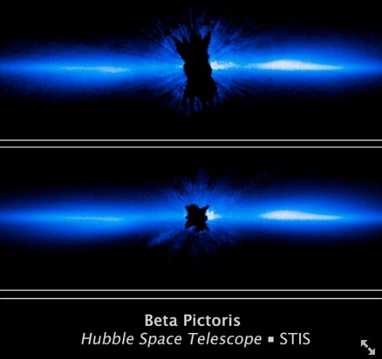 Снимок Бета Живописца дает представление о рождении планет