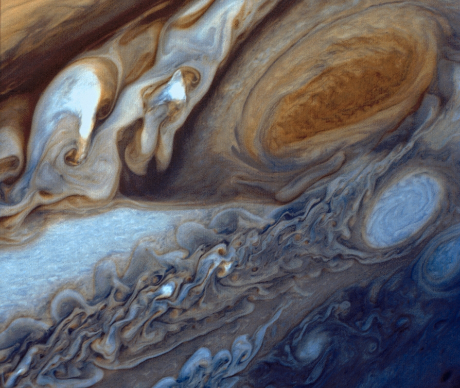 Фото Большого Красного Пятна на Юпитере от Вояджера