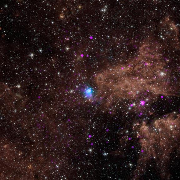 Быстрый пульсар излучает яркие гамма-лучи