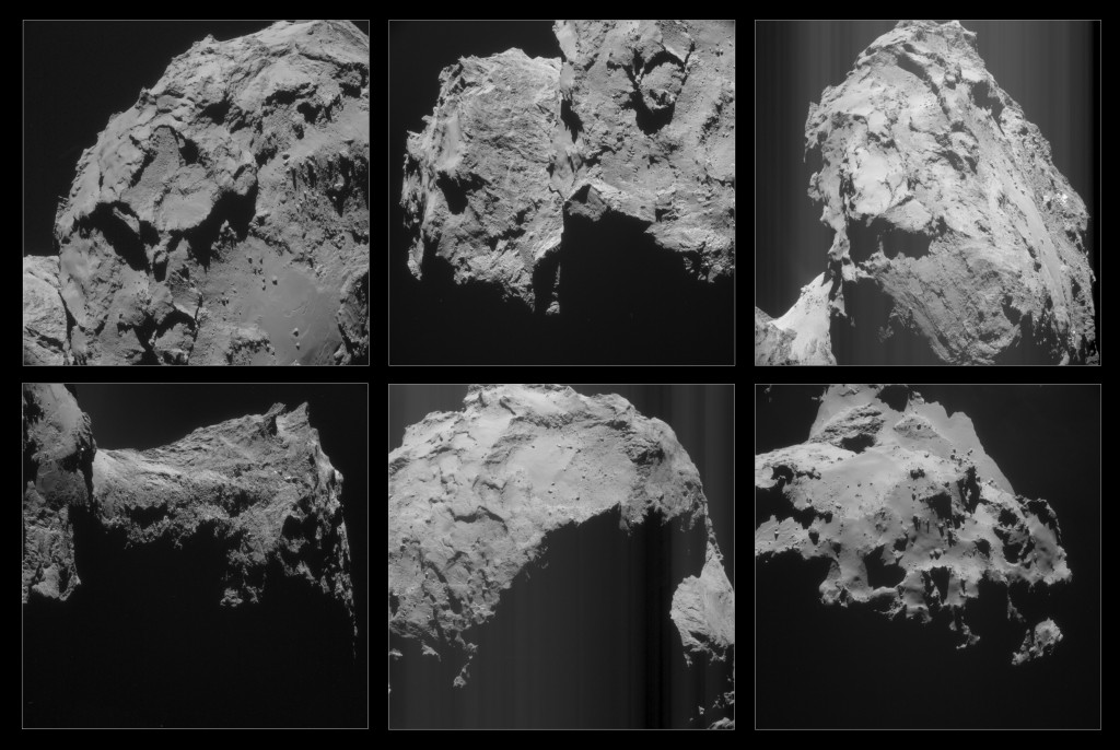 Портреты кометы Чурюмова с расстояния 30 км