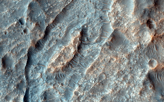 Eridania Basin на Марсе от космического аппарата