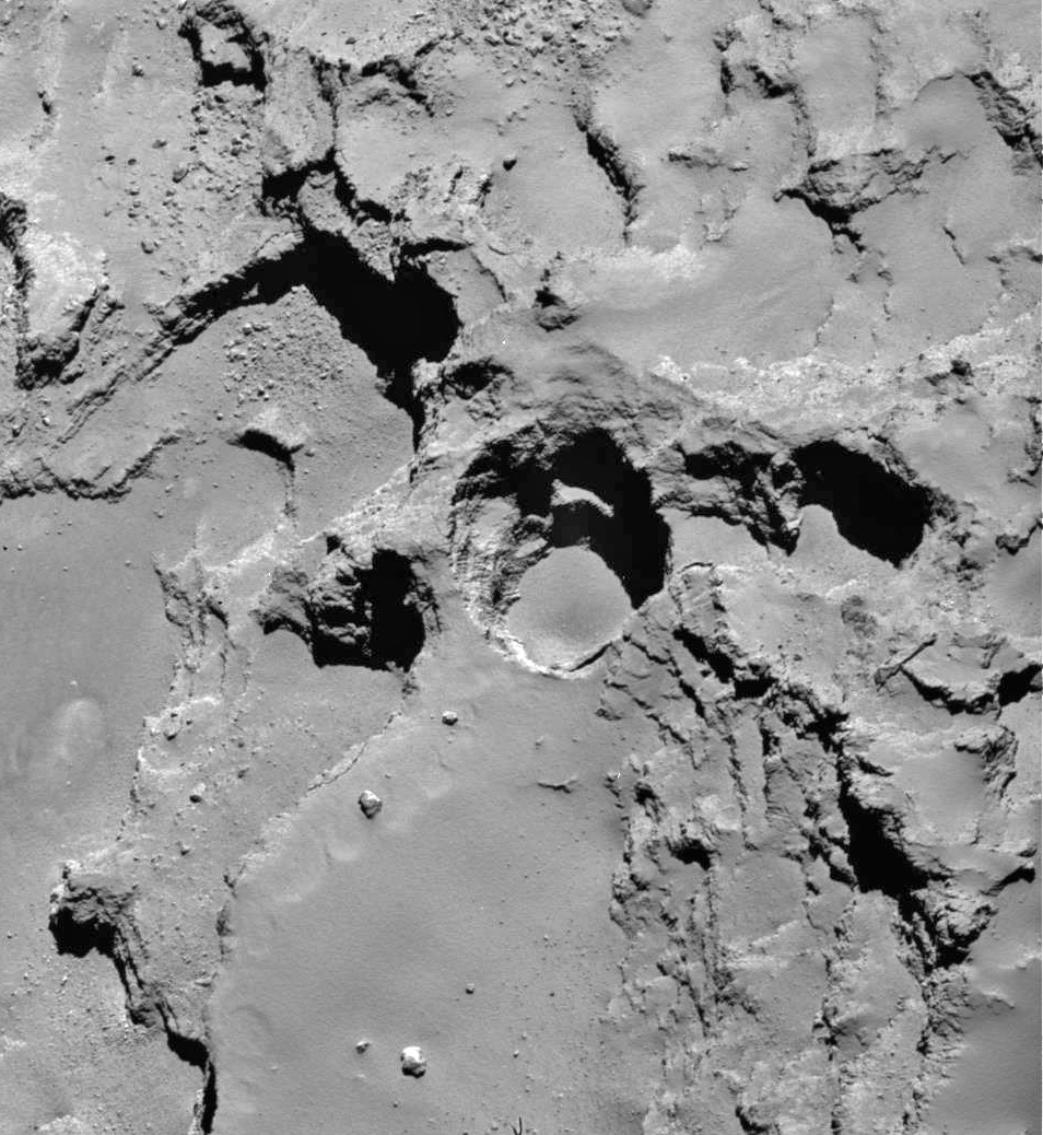 Активные ямы на комете