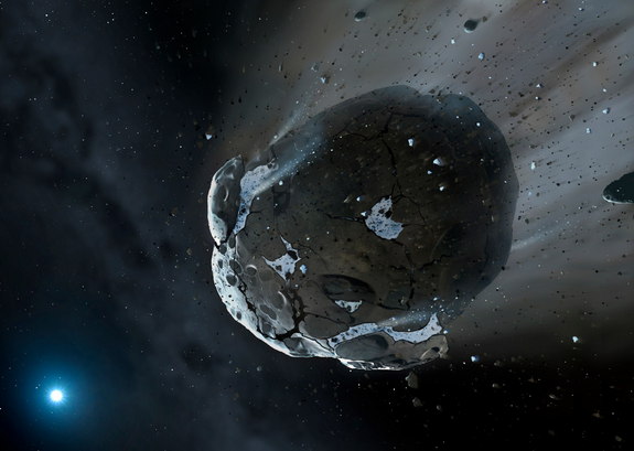 Вокруг погибающей звезды обнаружен водный астероид