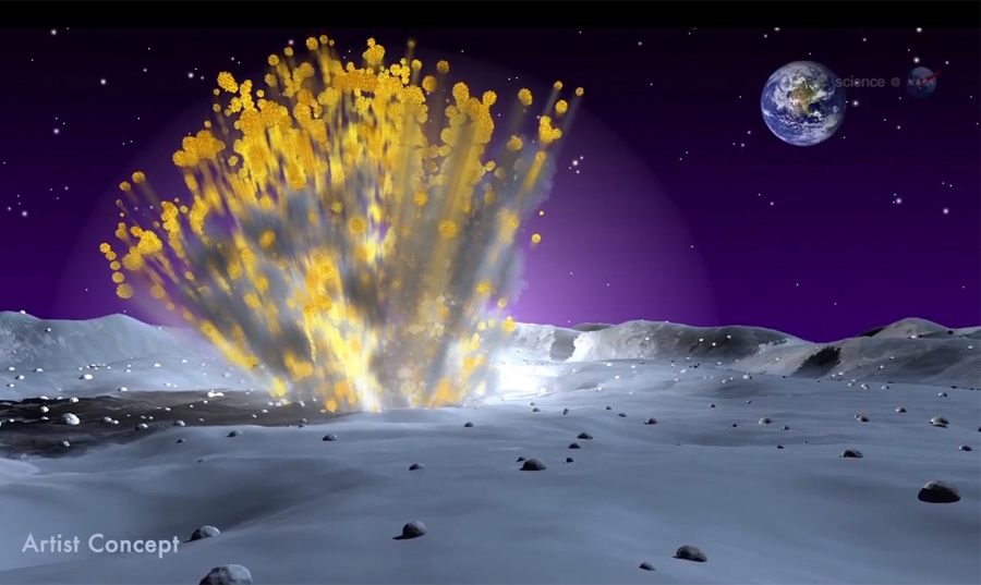 Огромный взрыв на Луне был следствием попадания метеорита