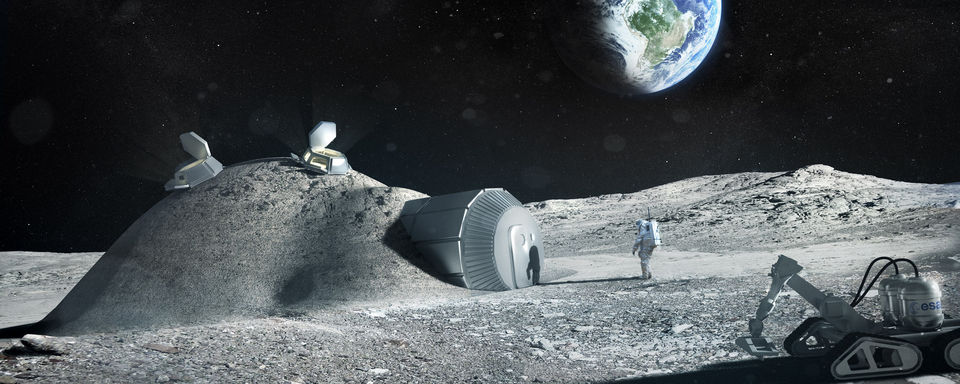 Лунную базу будет строить 3D-принтер