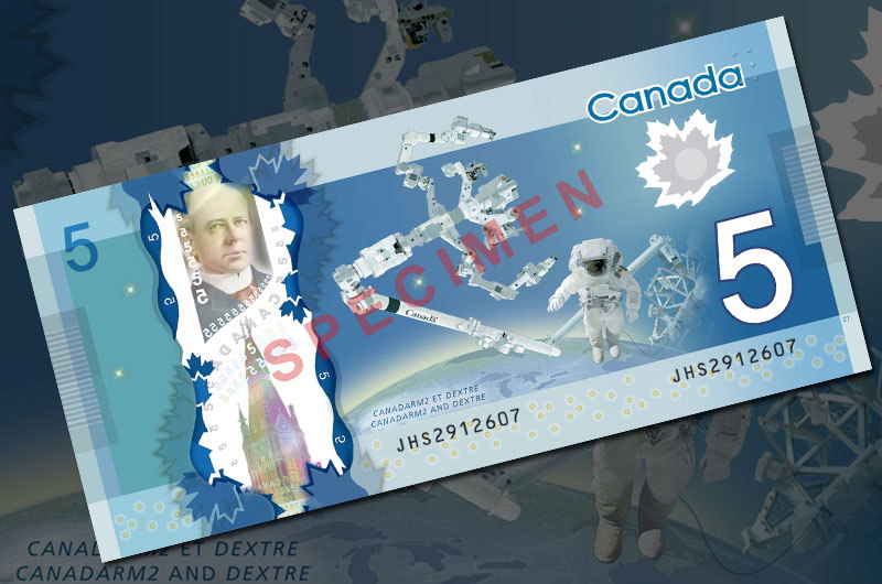 Канада выпустила космическую 5-долларовую купюру