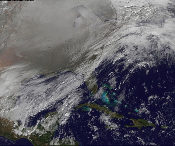 Вид из космоса на «Полярный вихрь» на севере США