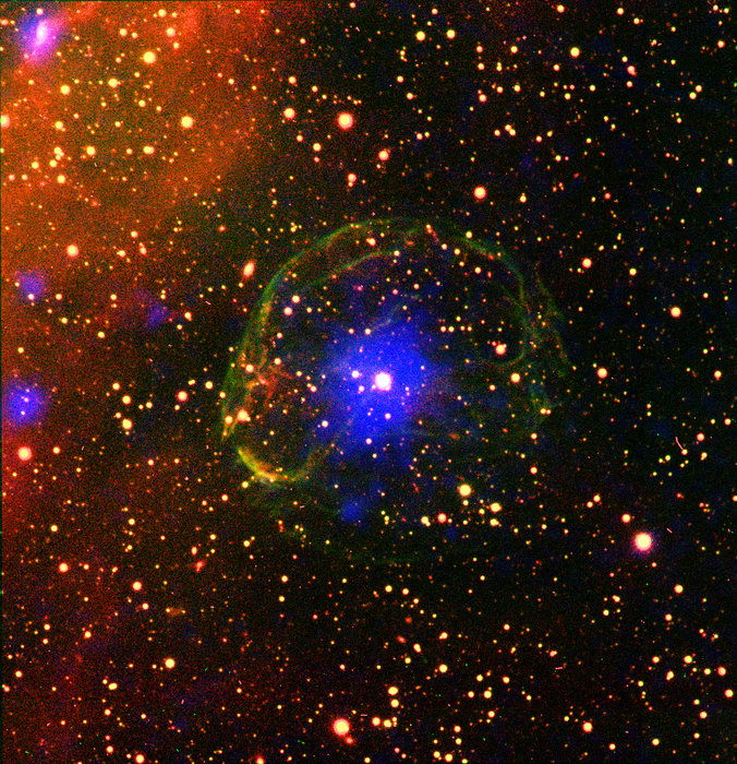  Пульсар, заключенный в пузырь сверхновой