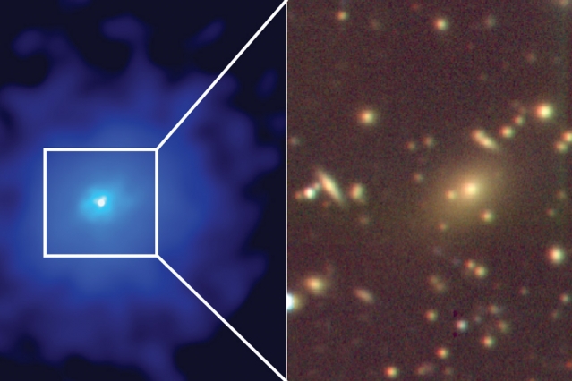 Сотни галактик были спрятаны светом квазара