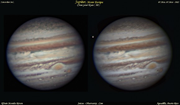 Двойной снимок: Юпитер и Европа