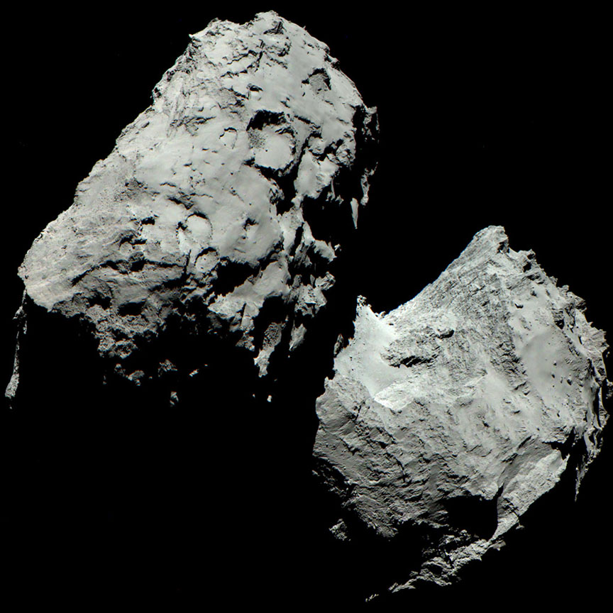 Цвет кометы 67Р по сравнению с другими небесными телами