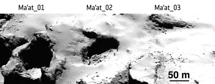 3 впадины Ma’at на комете Чурюмова-Герасименко