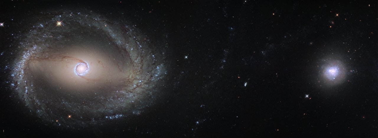 Хаббл увидел галактики, перетягивающие канат