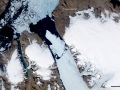 Вид из космоса: Огромный кусок ледника откололся от Гренландии (Видео)