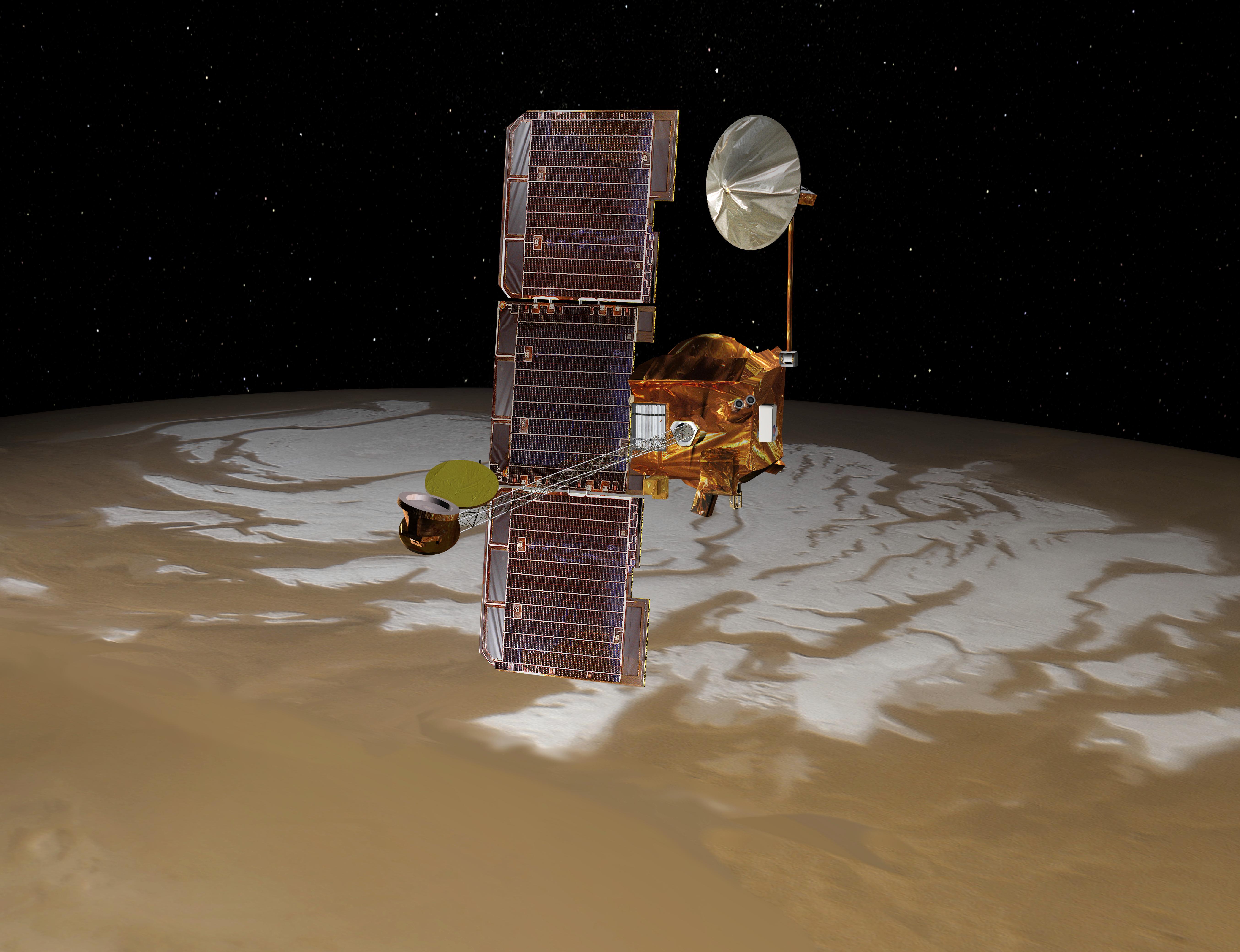 КА "Марс Одиссей" изучает утренние туманы на Красной Планете