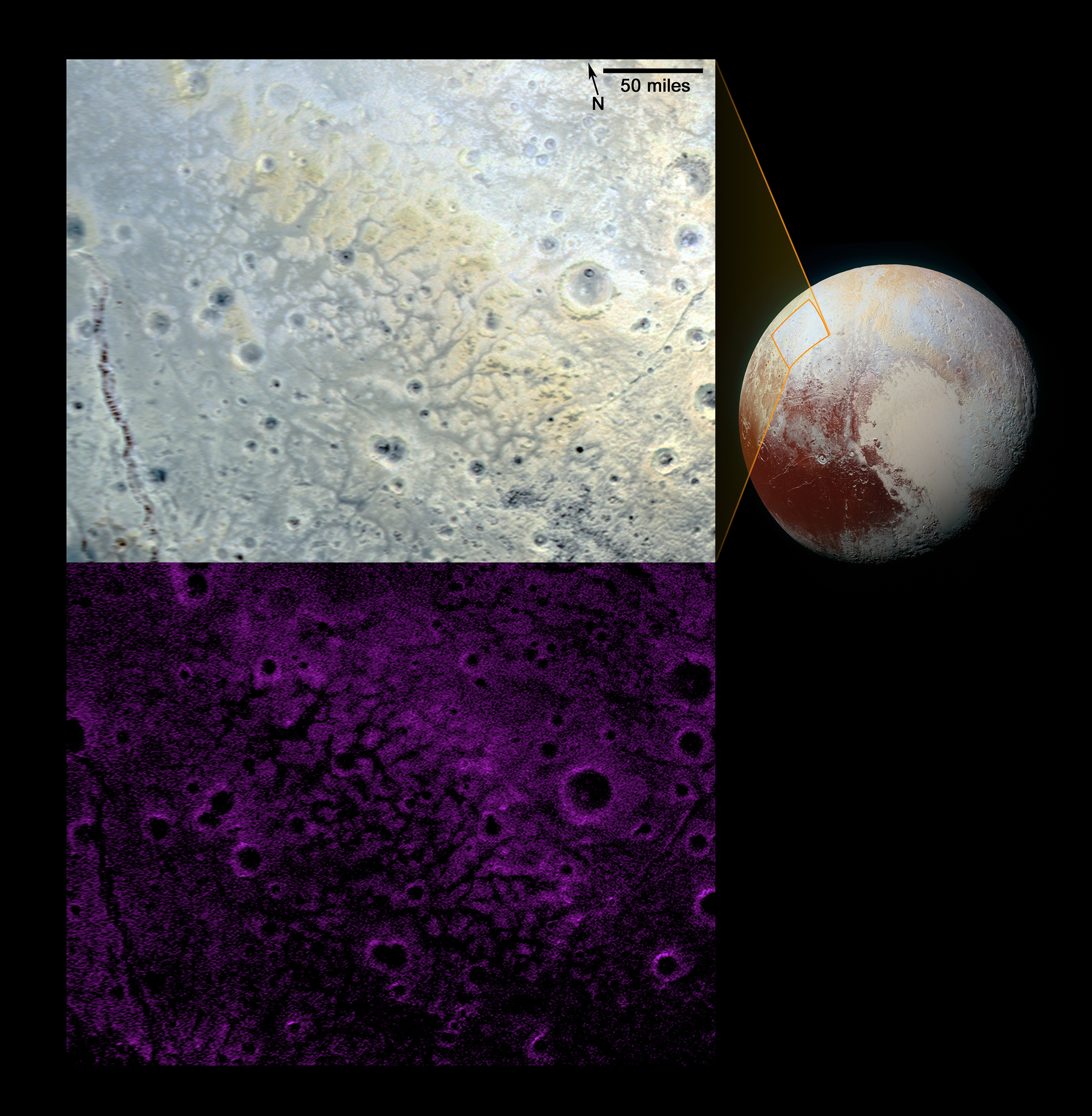 Волнистый ландшафт Плутона
