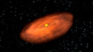 Астрономы измерили массу диска соседней звезды