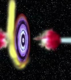 Струи газа, выходящие из черной дыры, сравнимы с пушечными ядрами