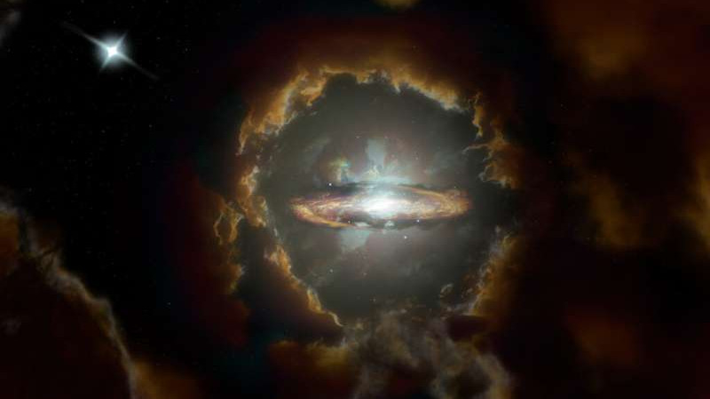 ALMA обнаружила массивную вращающуюся галактику в ранней Вселенной